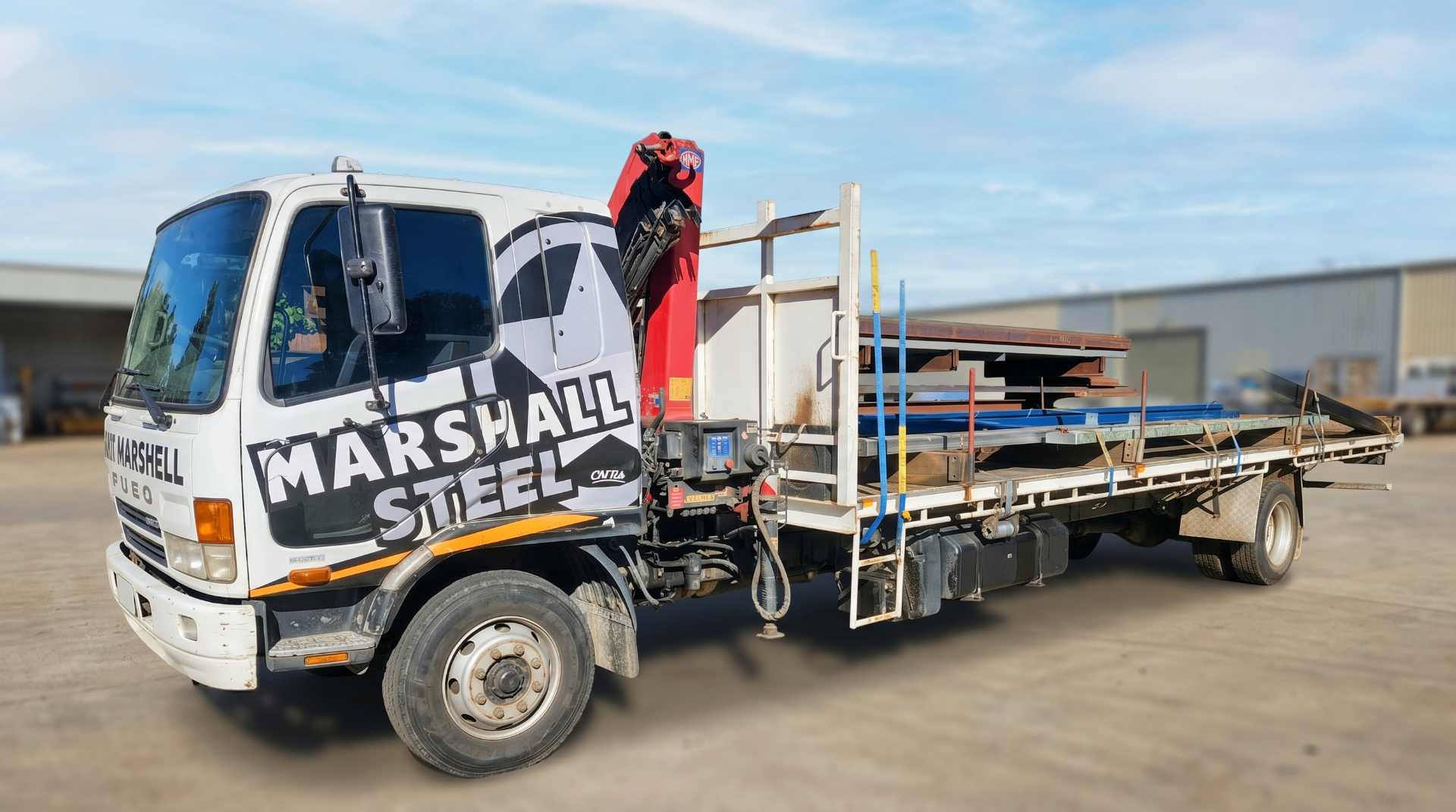 Marshall Steel crane truck loaded with steel — Gold Coast and Northern Rivers delivery
