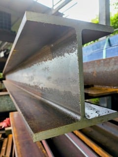 Universal beam / column section close-up at Marshall Steel
