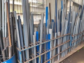 Painted RHS off-cuts and short lengths at the Marshall Steel yard