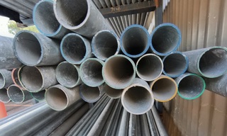 Galvanised round pipe stock at Marshall Steel — gate frame material